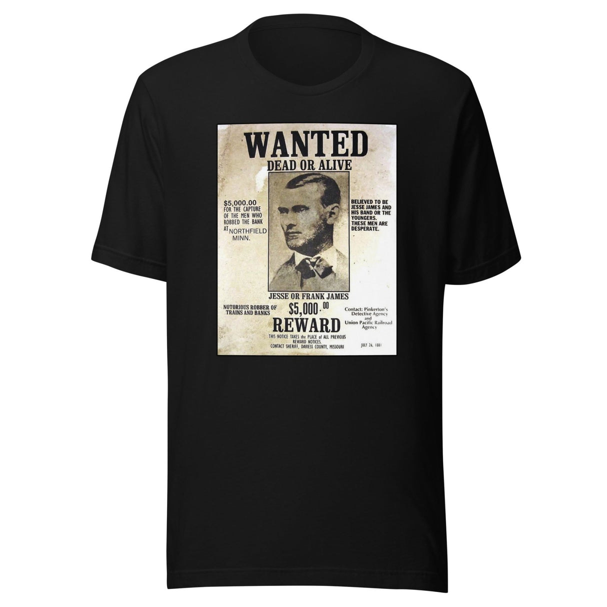 Frank and Jesse James Wanted Shirt