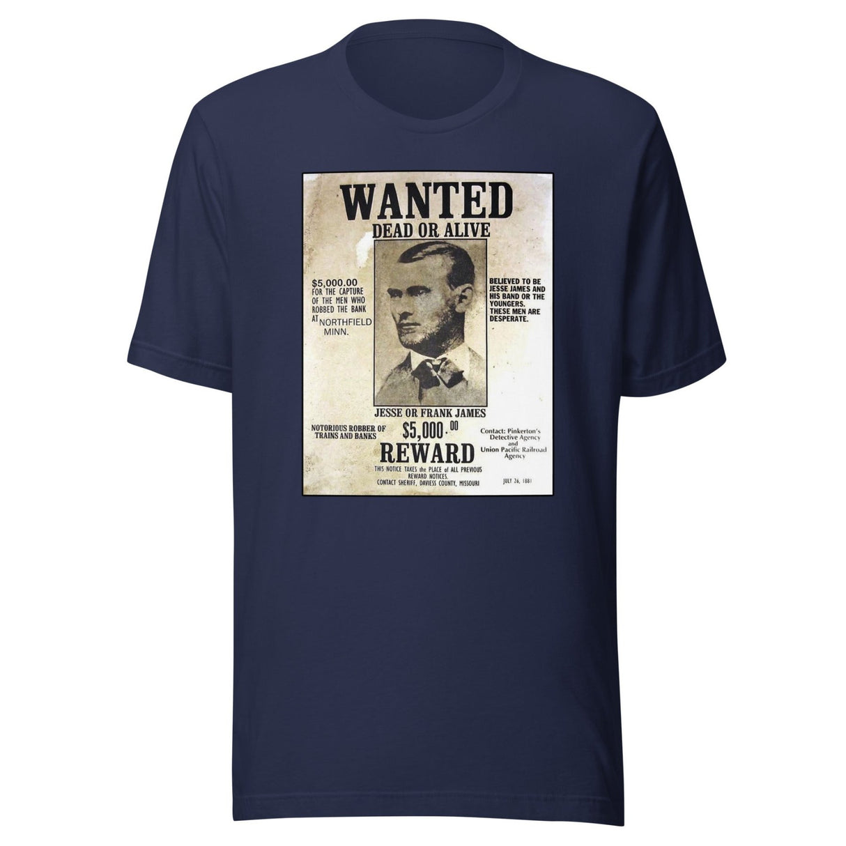 Frank and Jesse James Wanted Shirt