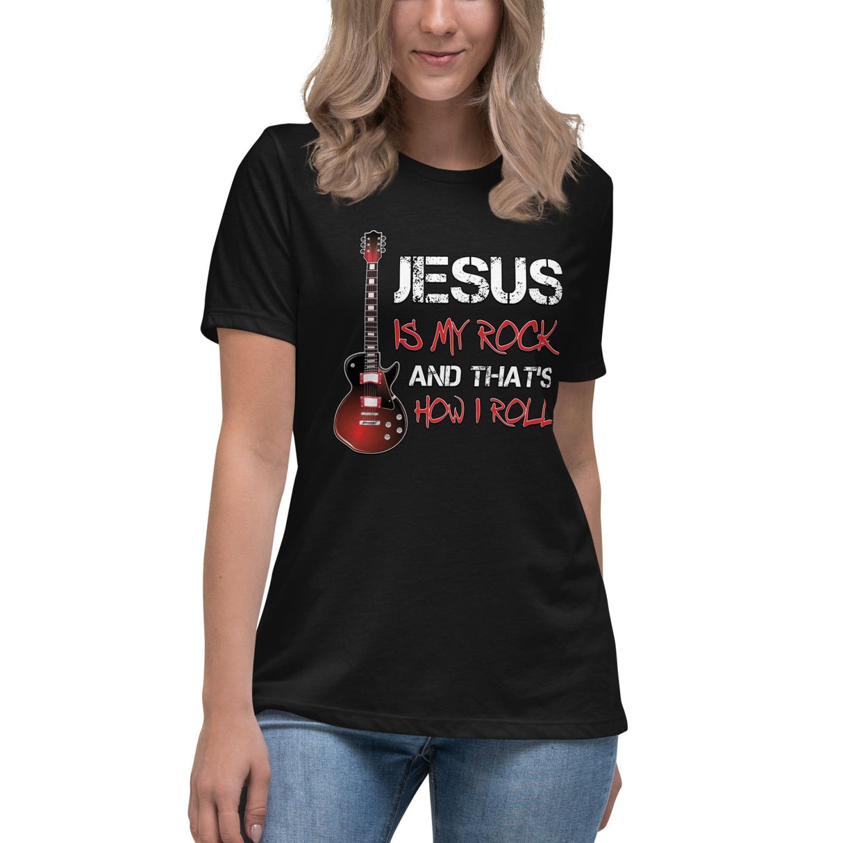Jesus Is My Rock And That's How I Roll Women's Shirt
