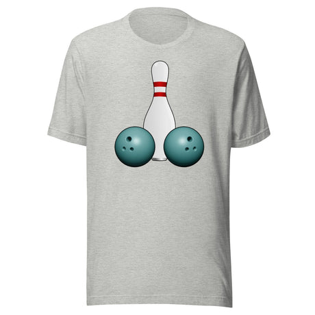 Pin and Two Balls Graphic Bowling Shirt