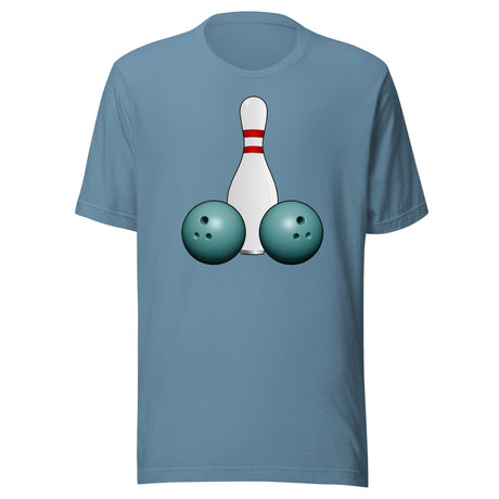Pin and Two Balls Graphic Bowling Shirt