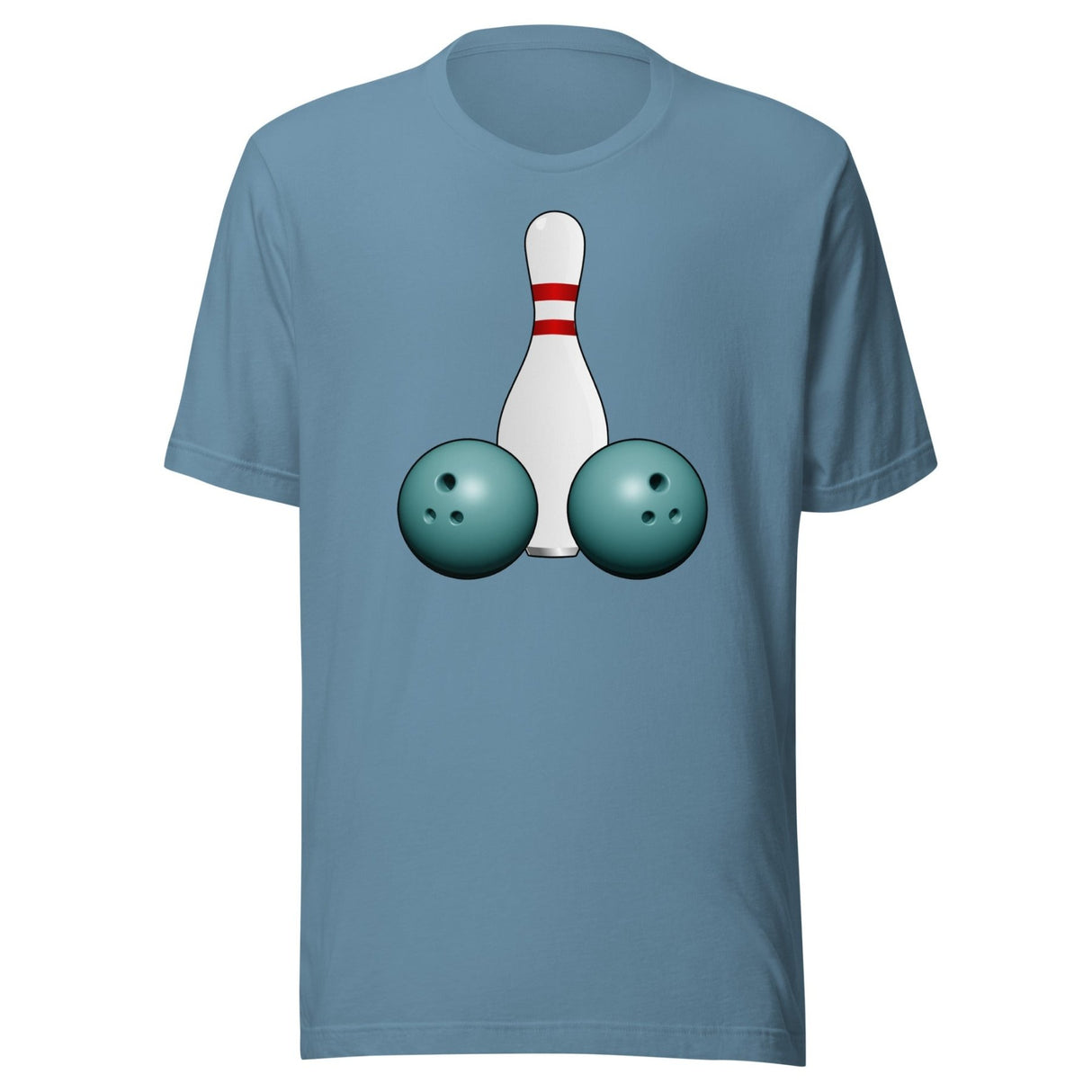 Pin and Two Balls Graphic Bowling Shirt