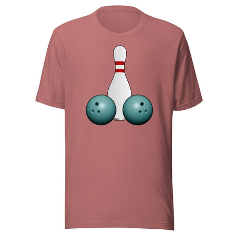 Pin and Two Balls Graphic Bowling Shirt