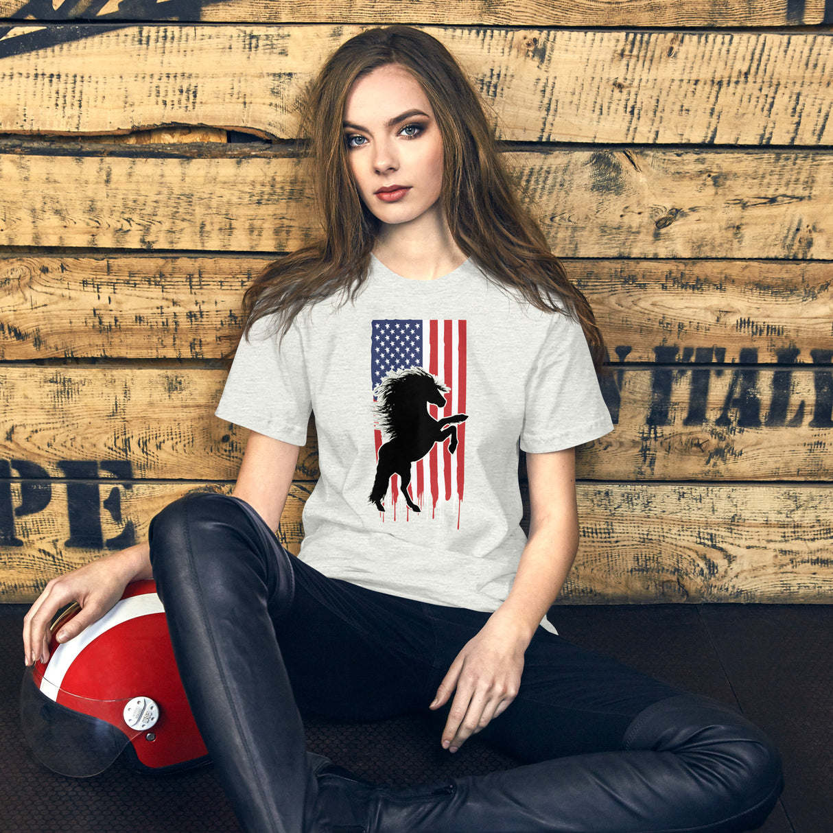 American Flag Horse Women's Shirt