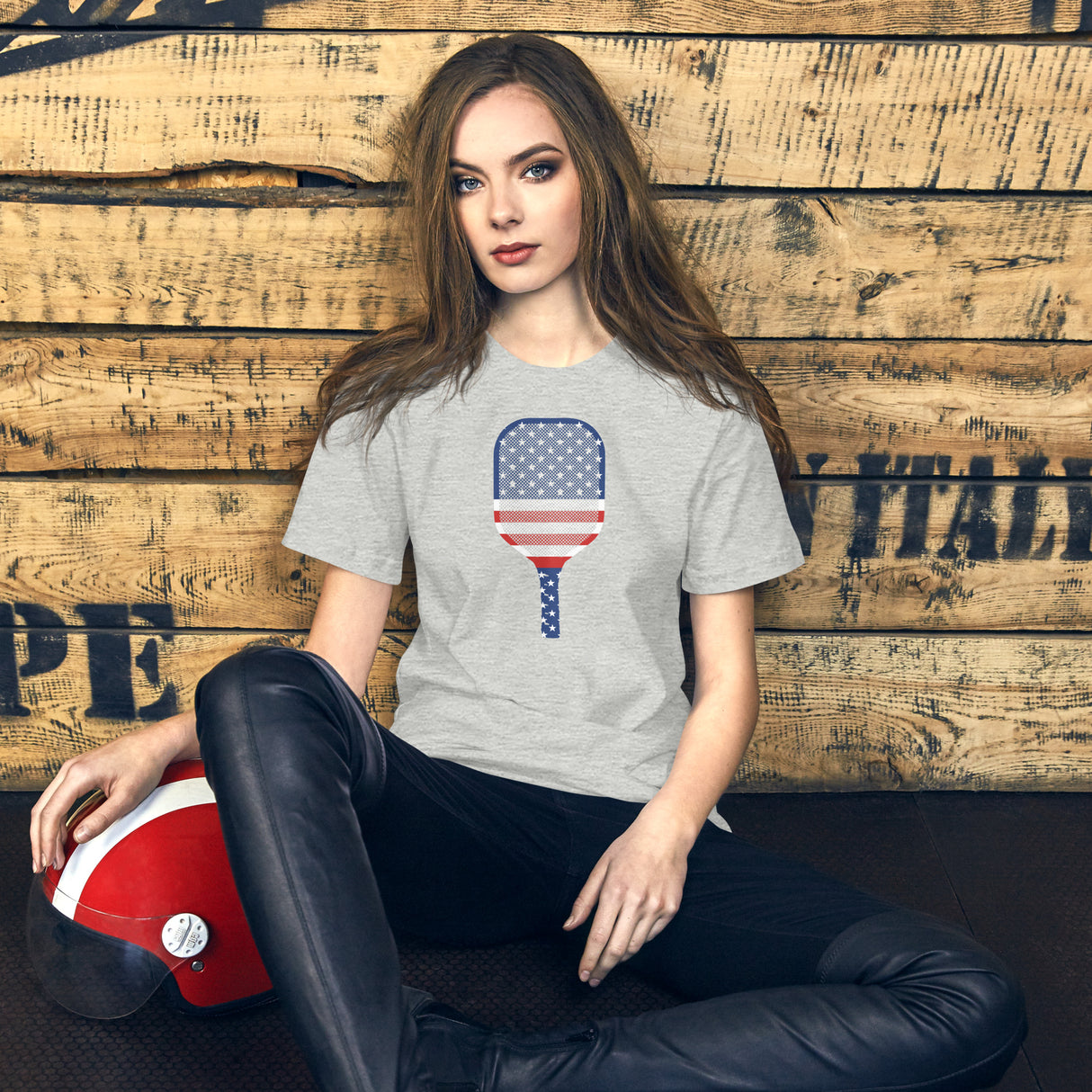 American Flag Pickleball Paddle Women's Shirt