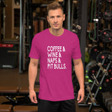 Coffee Wine Naps and Pit Bulls Men's Shirt
