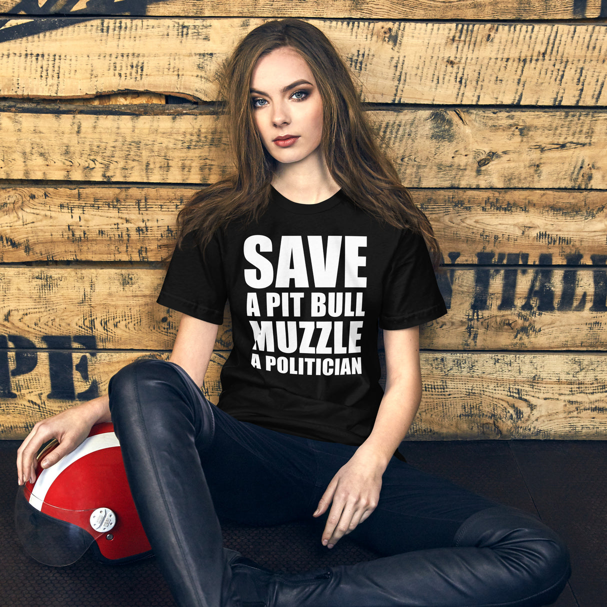 Save a Pit Bull Muzzle a Politician Women's Shirt