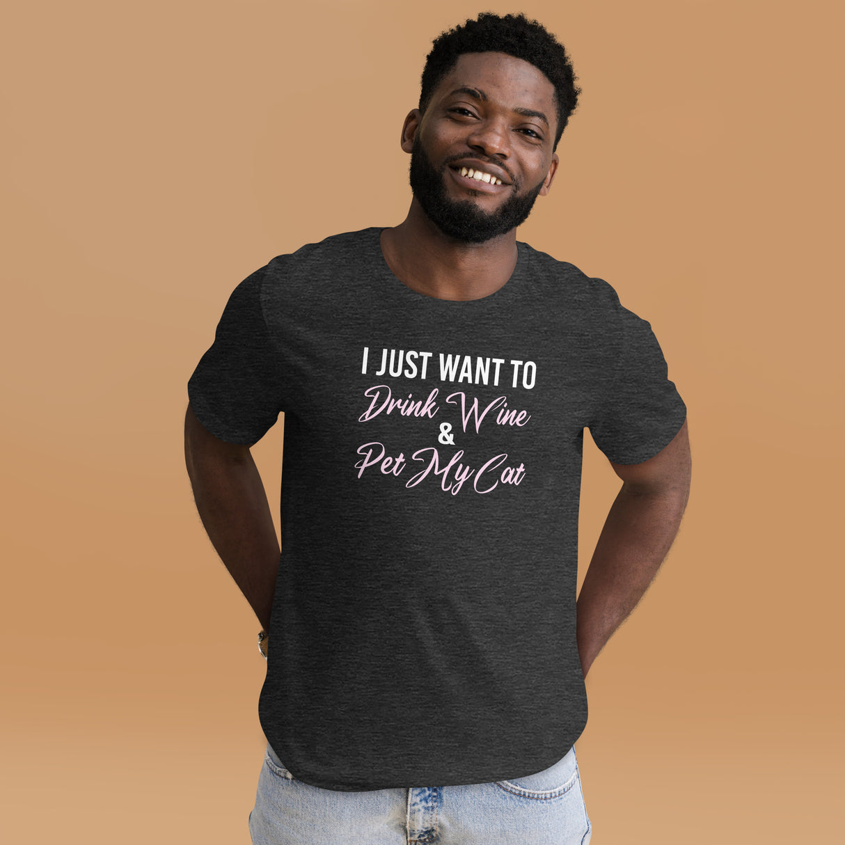 I Just Want To Drink Wine and Pet My Cat Men's Shirt