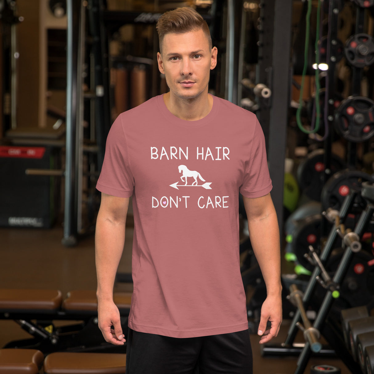 Barn Hair Don't Care Men's Horse Shirt