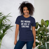 Only Morons Are Nice At Christmas Women's Shirt