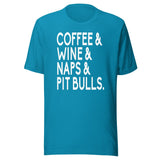 Coffee Wine Naps Pit Bulls Shirt