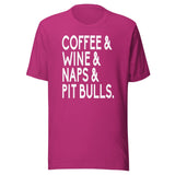 Coffee Wine Naps Pit Bulls Shirt