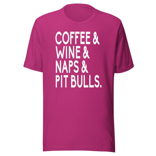 Coffee Wine Naps Pit Bulls Shirt