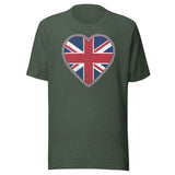 Distressed UK Flag Heart Shirt