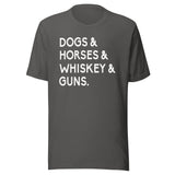 Dogs Horses Whiskey And Guns Shirt
