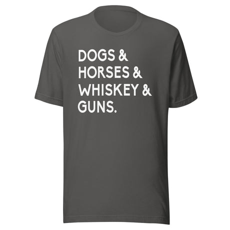 Dogs Horses Whiskey And Guns Shirt