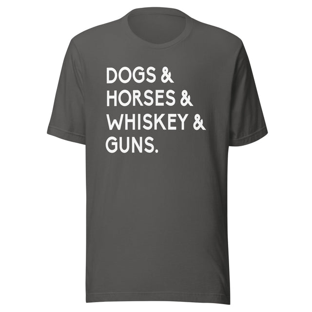 Dogs Horses Whiskey And Guns Shirt