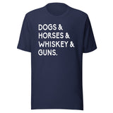 Dogs Horses Whiskey And Guns Shirt