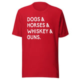 Dogs Horses Whiskey And Guns Shirt