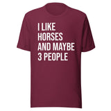 I Like Horses and Maybe 3 People Shirt