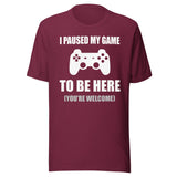 I Paused My Game To Be Here You're Welcome Shirt