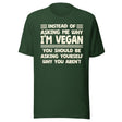 Instead of Asking Me Why I'm Vegan Shirt