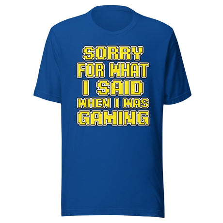 Sorry For What I Said When I Was Gaming Shirt
