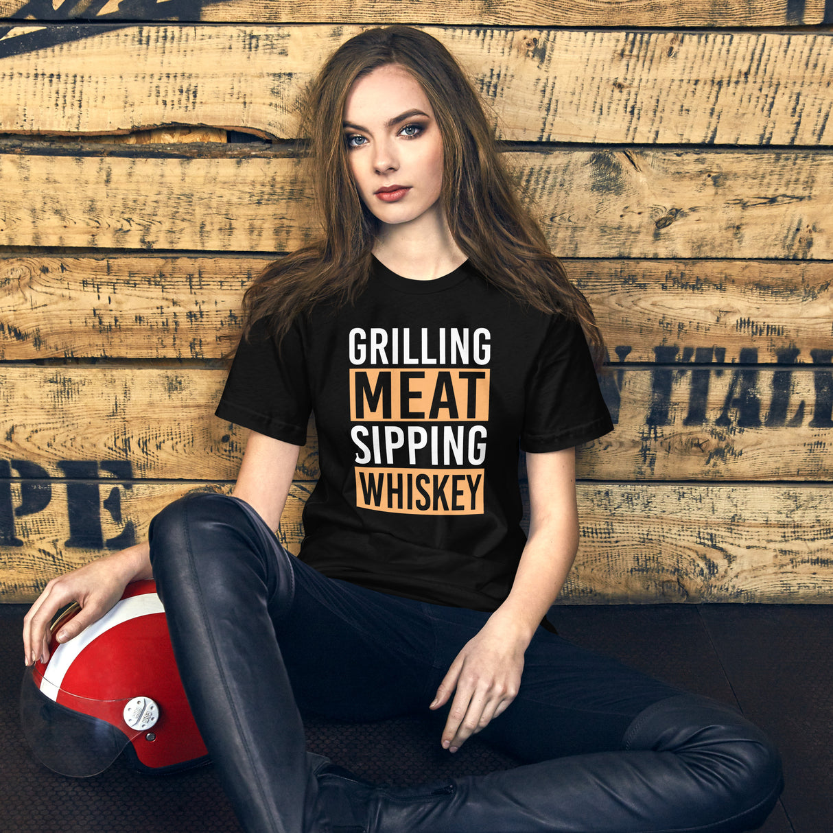 Grilling Meat Sipping Whiskey Women's Shirt