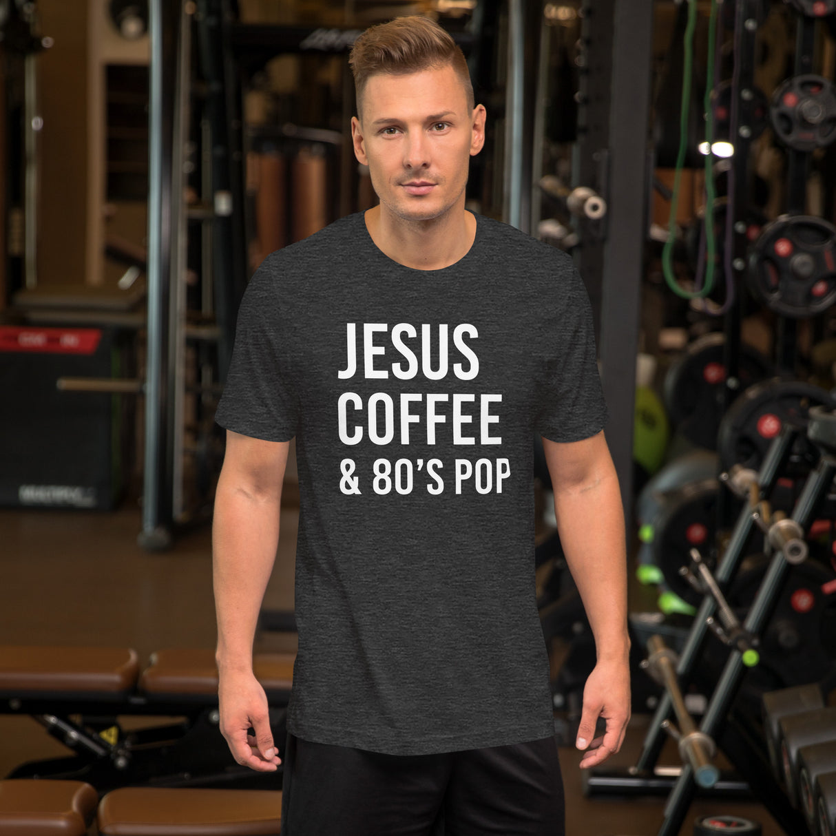 Jesus Coffee and 80's Pop Men's Shirt