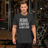 Jesus Coffee and 80's Pop Men's Shirt