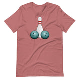 Pin and Two Balls Graphic Bowling Shirt