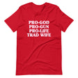 Pro God Pro Gun Pro Life Trad Wife Shirt